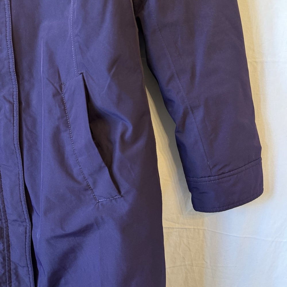Lands End Down Coat Womens Small 6-8 Insulated Long Parka Jacket Purple - Picture 5 of 16